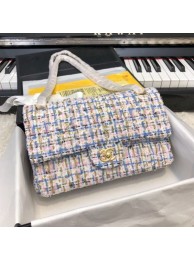Chanel Tweed Medium Flap Bag White/Blue/Pink 2019 Collection AQ03600