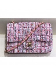 Chanel Tweed Mini Classic Flap Bag A69900 Pink 2019 AQ04048