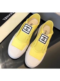 Chanel Vintage CC Logo Sneakers Yellow 2019 AQ01396