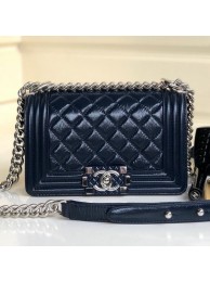 Chanel Vintage Quilted Leather Small Boy Flap Bag Blue 2019 Collection AQ01373