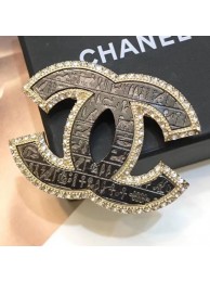 Chanel Vintage Textured Crystal Trim CC Brooch Black 2019 Collection AQ02220