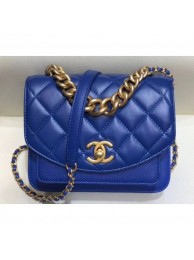 Cheap Chanel Chain Handle Mini Flap Bag AS0784 Blue 2019 AQ03226