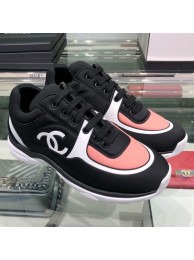 Cheap Chanel Lycra Patchwork Sneakers G34765 Black/Pink 2019 Collection AQ01650