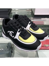 Cheap Chanel Lycra Patchwork Sneakers G34765 Black/Yellow 2019 Collection AQ00777