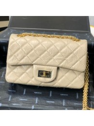Cheap Chanel Quilted Aged Calfskin Small 2.55 Flap Bag A37586 Beige 2019 Collection AQ01529