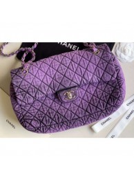 Cheap Knockoff Chanel Denim Large Classic Flap Bag Purple 2020 AQ02247