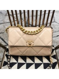 Copy Chanel 19 Large Quilted Goatskin Flap Bag AS1161 Nude 2019 Collection AQ03516