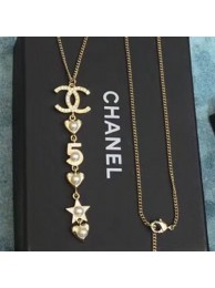 Copy Chanel 5 Heart and Star Pendant Necklace 2019 Collection AQ02390