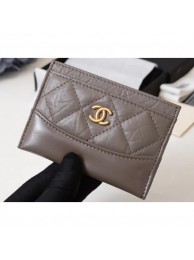 Copy Chanel Aged Calfskin Gabrielle Card Holder A84386 Etoupe AQ03847