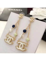 Copy Chanel CC Pendant Earrings AB1058 Gold/Pearly White/Blue/Green 2019 Collection AQ00729