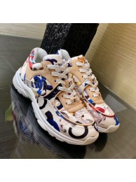 Copy Chanel Colored Logo Print Sneakers G34360 Blue 2020 Collection AQ00995