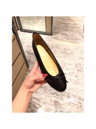Copy Chanel Crocodile Pattern Classic Bow Ballerinas Flats Black 01 AQ01333