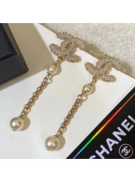 Copy Chanel Pearl CC Chain Earrings 2019 Collection AQ02162