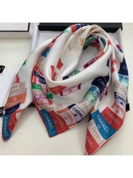 Copy Chanel Silk Twill Square Scarf 90x90 AA6563 White 2020 Collection Scarf AQ01750