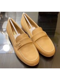 Copy Chanel Top Quality Pearl Around Lambskin Loafers G35797 Beige 2020 AQ00516