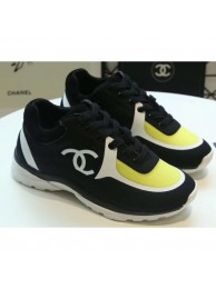 Copy High Quality Chanel Lycra Sneakers G34765 Black/Yellow 2019 AQ01327