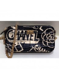 Copy High Quality Chanel Reissue 2.55 Crocodile Embossed Printed Leather Clutch With Chain Bag AP0583 Black 2019 AQ04244