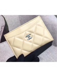 Designer Chanel Lambskin Classic Card Holder A31510 Beige AQ00720