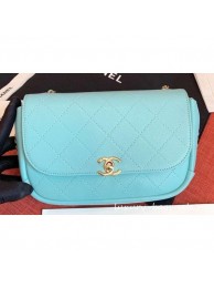 Fake Chanel Casual Trip Messenger Flap Bag Light Green 2019 AQ01886