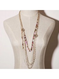 Fake High Quality Chanel Four Layers CC Pendant Long Necklace Pink 2019 Collection AQ01338