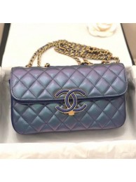 Fake Replica Chanel Iridescent Quilted Lambskin Small Flap Bag A57275 Blue 2019 Collection AQ03297