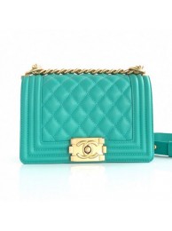 Fake Replica Chanel Quilted Calfskin Small Boy Flap Bag A67085 Green 2019 Collection AQ04347