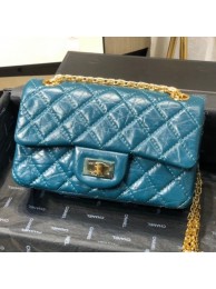 Fashion Chanel Quilted Aged Calfskin Small 2.55 Flap Bag A37586 Blue 01 2019 Collection AQ02218
