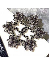 Fashion Chanel Snowflake Brooch AB2204 Gray/Black 2019 Collection AQ03157