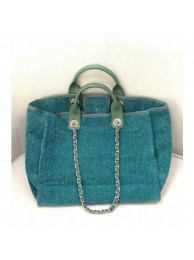 Fashion Replica Chanel Deauville Velvet Large Shopping Bag A66942 Blue 2019 Collection AQ01024
