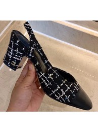 First-class Quality Chanel Heel 6.5cm Slingbacks G31318 Tweed 06 2020 AQ02769