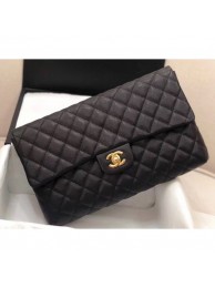 High Imitation Chanel Grained Calfskin Classic Clutch Bag A57650 Black 2019 AQ01187