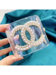 High Imitation Chanel Resin Pearl CC Cuff Bracelet 02 2019 Collection AQ01413