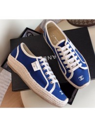 High Imitation Chanel Vintage Canvas Sneakers Blue 2020 AQ02579