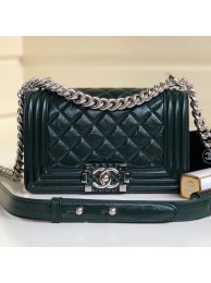 High Imitation Chanel Vintage Quilted Leather Small Boy Flap Bag Green 2019 Collection AQ04099