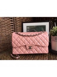 High Quality Imitation Chanel Classic jumbo Flap Bag 1113 pink in patent leather with silver Hardware AQ01691