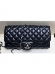 High Quality Replica Chanel Lambskin Classic Flap Clutch Bag with Chain Black 2019 AQ04384