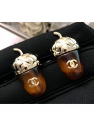 High Quality Replica Chanel Nut Resin Stud Earrings Brown 2018 AQ01976