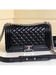 Hot Chanel Vintage Quilted Leather Medium 25cm Boy Flap Bag Black 2019 Collection AQ03580