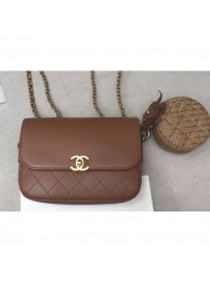 Hot Fake Chanel Flap Bag and Coin Purse AS1094 Brown 2019 AQ02054