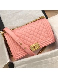 Hot Knockoff Chanel Quilted Calfskin Medium Boy Flap Bag A67086 Pink 2019 Collection AQ01011
