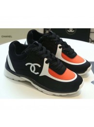 Imitation 1:1 Chanel Lycra Sneakers G34765 Black/Orange 2019 AQ04323