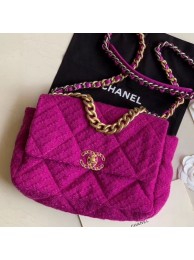 Imitation AAAAA Chanel 19 Tweed Large Flap Bag AS1161 Purple 2019 Collection AQ04001