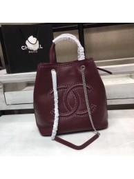 Imitation Best Chanel Calfskin & silver-Tone Metal 80761 Burgundy AQ02244