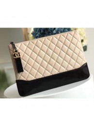 Imitation Chanel Aged Calfskin Gabrielle Pouch Clutch Small Bag A84287 Beige AQ02005