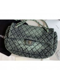 Imitation Chanel Denim Large Classic Flap Bag Green 2020 AQ00983