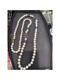 Imitation Chanel Glass Pearls Long Necklace AB0791 2019 Collection AQ03746