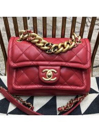 Imitation Chanel Quilted Lambskin Small Flap Bag AS0936 Red 2019 Collection AQ02545