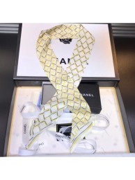 Imitation Chanel Silk Twill Slim Bandeau Scarf 10x120cm AA0095 Yellow 2019 AQ02905