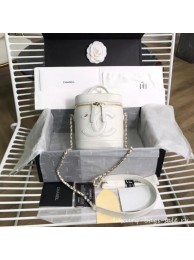 Imitation Chanel vanity case Lambskin & Gold-Tone Metal AS0323 white AQ02808