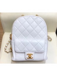 Imitation Chanel Waxy Calfskin CC Day Backpack Bag AS8866 White 2019 AQ01867